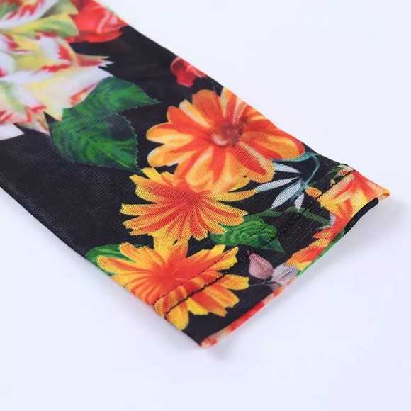 SOLD OUT Floral Mesh Bustier Crop Top - Picture 8 of 16